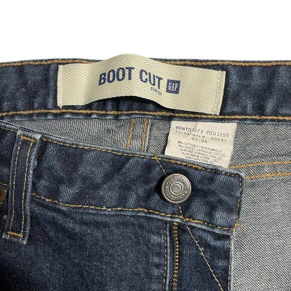 Gap Womens Jeans Size 10 Blue Bootcut Mid Rise Stretch Dark Wash Denim Zip Fly - Picture 6 of 11